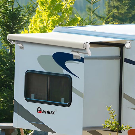 Awnlux Slide Topper Awning PRO MAX - White Modular Slide Out Awning Kit Slide Out Protection for RVs, Travel Trailers, 5th Wheels, and Motorhomes-15'6" (15'1" Fabric)