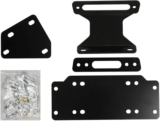 SuperATV Black Ops 6000 lb Winch and Winch Mounting Plate Compatible with Yamaha Viking/EPS/VI (See Fitment) | Complete Yamaha Viking Winch Kit Ready for Install | 3/16" Steel Plating