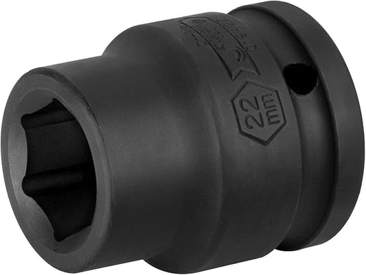 Jetech 3/4 Inch Drive 22mm Standard Impact Socket, Made with Chrome Molybdenum Alloy Steel, Heat Treated, 6-Point Design, Metric