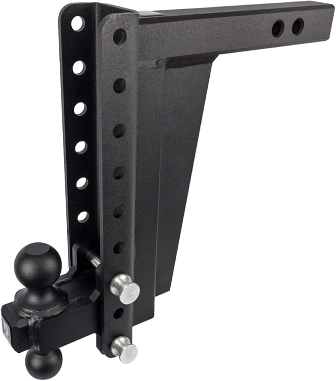 BulletProof Hitches - 2.0" Adjustable Extreme Duty Trailer Hitch (30,000 lb. Rating) - 12" Drop/Rise with 2" and 2 5/16" Dual Ball - Powder Coat, Solid Steel, Corrosion-Resistant