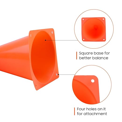 9 inch Soccer Training Cones for Outdoor Activity, Orange Traffic Cones,Plastic Sports Cones