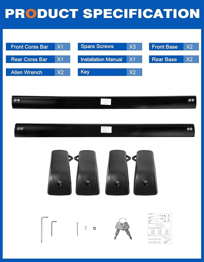 300lbs Lockable Roof Rack Cross Bars Compatible with Subaru Forester 2014-2026 with Raised Side Rails (Not for Wilderness), Heavy Duty Aluminum Roof Rails Crossbars Rooftop Luggage