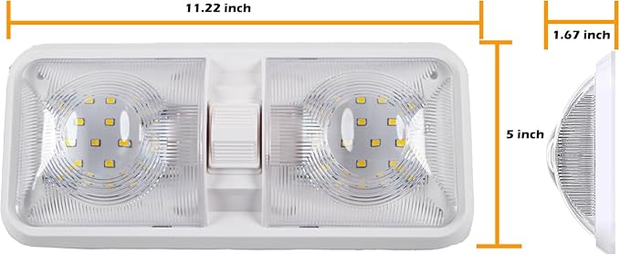 RV Led Lights Interior 12v Volt Fixtures,RV LED Lamp Ceiling,Led 12v with Switch,Switch Interior Lighting for Car/RV/Trailer/Camper (Natural White,4500K,1 Pack)