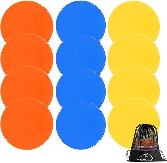 Spot Markers Rubber Floor Dots 9inch Non Slip Agility Dots Flat Cones for Kids Sports Soccer Basketball Training, Gym Training, Preschool Kindergarten Classroom
