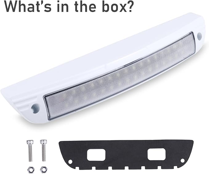 12.3 Inch RV LED Exterior Light Fixture, 6000K Cool White Flood Beam LED Porch Outdoor Utility Light, 12V/24V DC Work Scene Lighting for Truck/Camper/Boat/Trailer, White Finish, 1-Pack