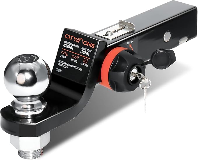 Endo-Hitch Trailer Ball Mount, Reduce Sway Anti-Rattle, 2" Drop Hitch with 2-5/16" Ball for 2" Receiver, Tow Hitch with Lock for Rv/Truck/Yachts/ATV/UTV, 10000 LBS GTW