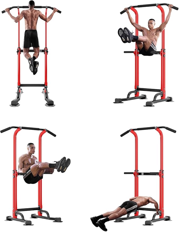 Multi-Functional Power Tower for Home Gym: Adjustable Pull Up & Dip Station with 400 LBS Capacity, Space Saving Strength Training Equipment for Men and Women