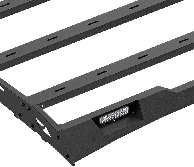 Roof Rack Cargo Basket Compatible with 2007-2021 Toyota Tundra CrewMax Cab with 2 LED Lights, Rooftop Truck Cargo Carrier Top Luggage Storage Holder