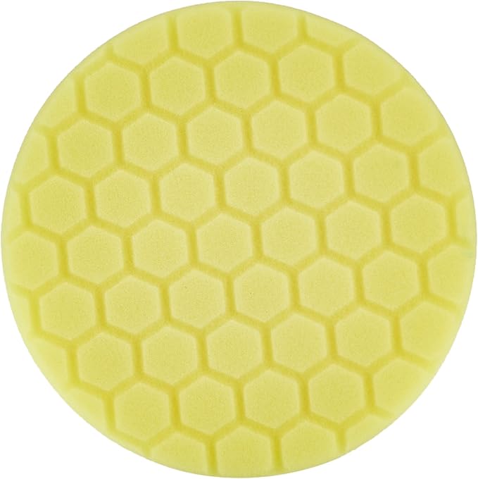 Chemical Guys BUFX_101HEX6 BUFX_101_HEX6 Hex-Logic Heavy Cutting Pad, Yellow (6.5 Inch Pad Made for 6 Inch Backing Plates), 1 Pad Included