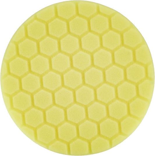 Chemical Guys BUFX_101HEX6 BUFX_101_HEX6 Hex-Logic Heavy Cutting Pad, Yellow (6.5 Inch Pad Made for 6 Inch Backing Plates), 1 Pad Included