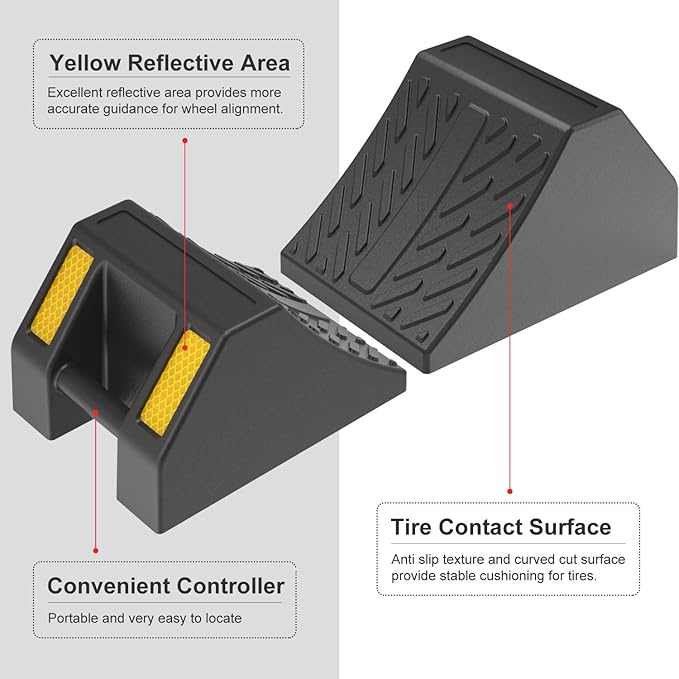 Heavy-Duty Rubber Wheel Chocks, Ergonomic Portable Durable Wheel Chock with Handle, Wheel Wedge, Wheel Stopper for Cars, Motorcycles, Travel Trailers (Small - 8Pack)