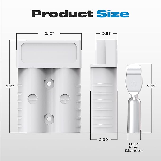 Anderson Connector, 175AMP 1/0AWG Battery Quick Connect/Disconnect Connector Kit 12v-36V Winch Wiring Kit for Cable RV Truck Winch(4 Pack)