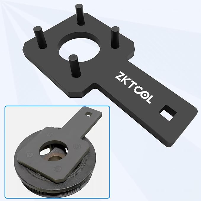 ZKTOOL 10198A Crankshaft Pulley Wrench Holder Tool Compatible with VW Routan Dodge Chrysler Ram 3.6L 3.2L 3.0L Engine