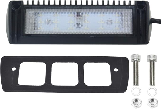 Raycharm 9" RV Exterior LED Scene Lighting Fixture, 40° Down Angle Flood Beam, 6000K Cool-White, 12V/24V DC, High Lumen Output Low Current Draw, Aluminum Housing Black Finish, 1-Pack