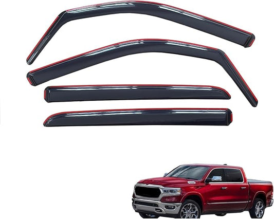 inchannel Smoke Window Visor Rain Guards Compatible with Ram 1500 Crew Cab 2019-2025 Vent Visor 4pc