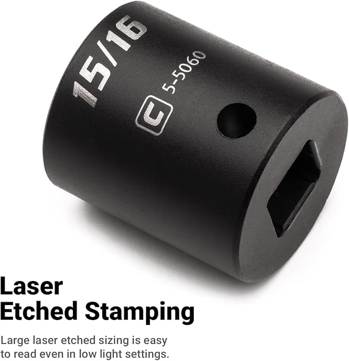 Capri Tools 3/4-Inch Shallow Impact Socket, 1/2-Inch Drive, 6-Point, SAE