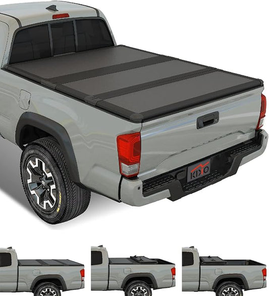 ‌Kikito Hard Tri-Fold Tonneau Cover for 2016-2025 Toyota Tacoma 5Ft Bed (59.8-60.5in) | Waterproof & No-Drill Installation‌