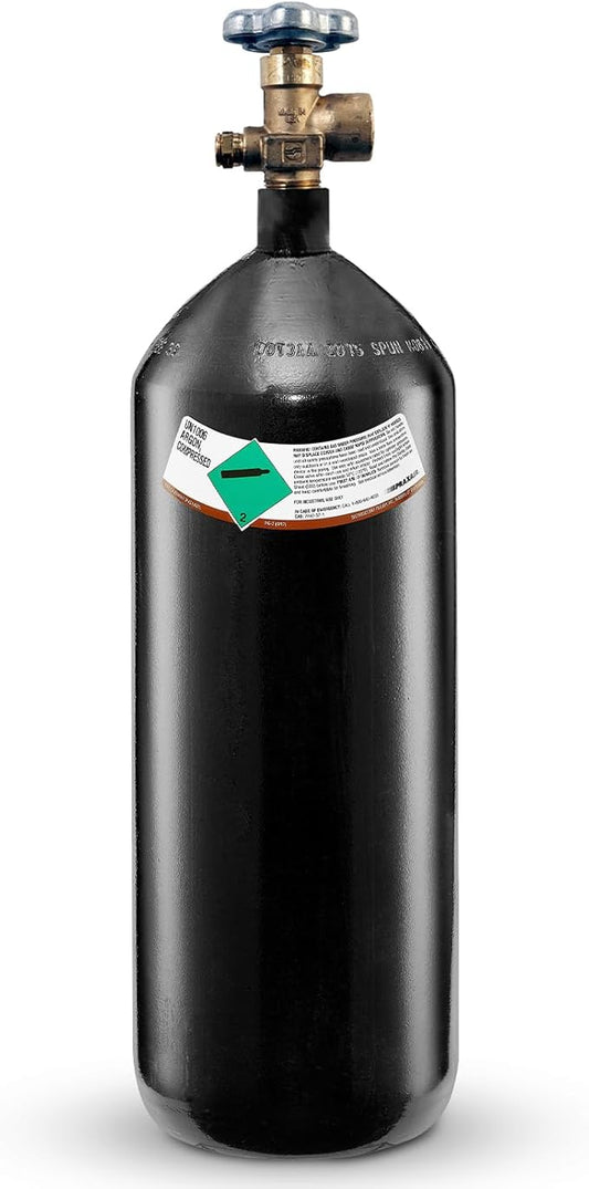 PrimeWeld 100% Argon Gas Welding Tank Full 40CF | DOT 3AA | USA CGA 580 Valve | Best Gas for TIG Welding Applications | Cylinders Full & Ready to Use