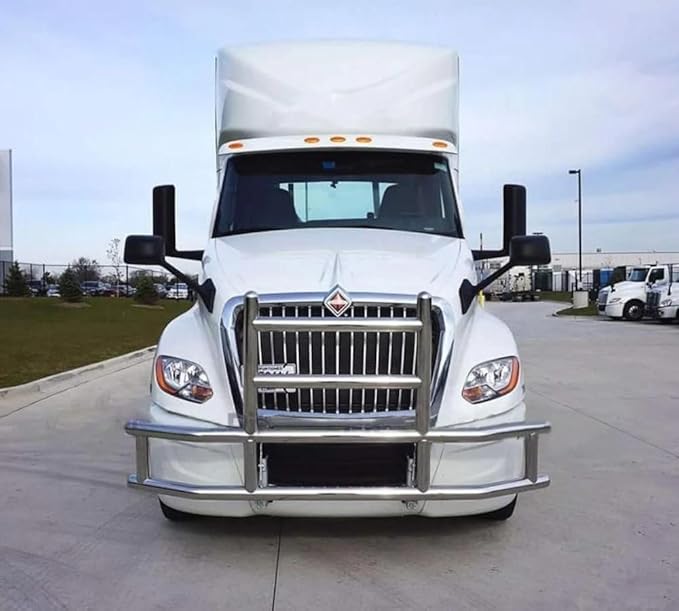 Mytee Products Medium Model Deer Grille Guard Compatible for T660 (2022) with Brackets - 84-2/5"x10"x42-3/5" Heavy Duty Polished Stainless Steel Grille Guard for Trucks