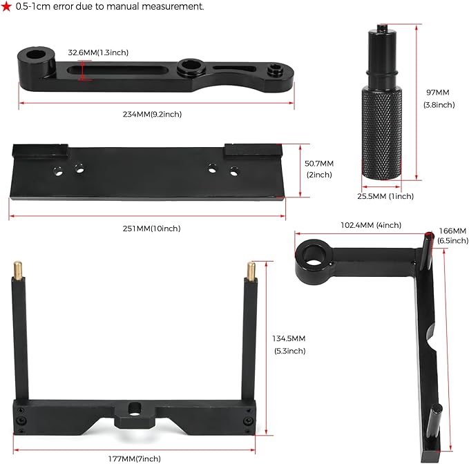 9 PCS DD15 Timing Tool Engine Brake Adjustment Tool Engine Barring Tool TDC Locating Pin Fuel Line Socket Camshaft Timing Tools Idler 3 Cantilever Tool Crankshaft TDC Locating Tool J-48630 J-46392