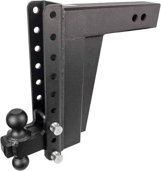 BulletProof Hitches - 3.0" Adjustable Extreme Duty Trailer Hitch (36,000 lb. Rating) - 12" Drop/Rise with 2" and 2 5/16" Dual Ball - Powder Coat, Solid Steel, Corrosion-Resistant