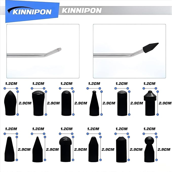 Car Dent Removal Rod Tools,Paintless Dent Repair Kit with 3 Pcs Stainless Steel Rods and 22Pcs Tips,Dent Repair Rods for Car Dents Door Dings and Hail Damage Removal