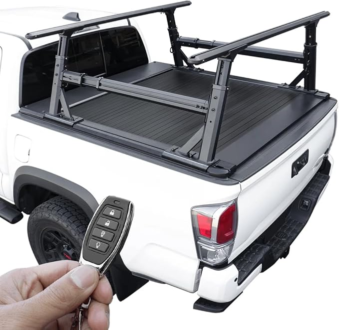 Syneticusa ER Power Retract Hard Tonneau Cover with Rack Fit 2016-2026 Toyota Tacoma 5' Truck Bed Retractable