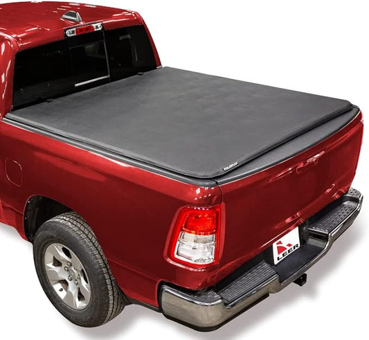 LEER FOLDITUP | Fits 2009-2018 Ram, 2019-2023 Heavy Duty, 2019 Classic with 6’4” Bed w/Out Rambox | Soft Tri-Fold Truck Bed Tonneau Cover | Easy Install | 4F137