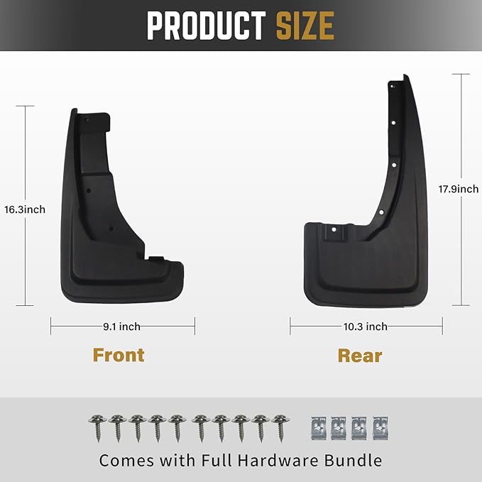 RMOURTEKK Mud Flaps for Ford Maverick 2025 2024 2023 2022 Accessories Front & Rear Mud Guards Splash(Set for 4 Pcs) No Drilling Required