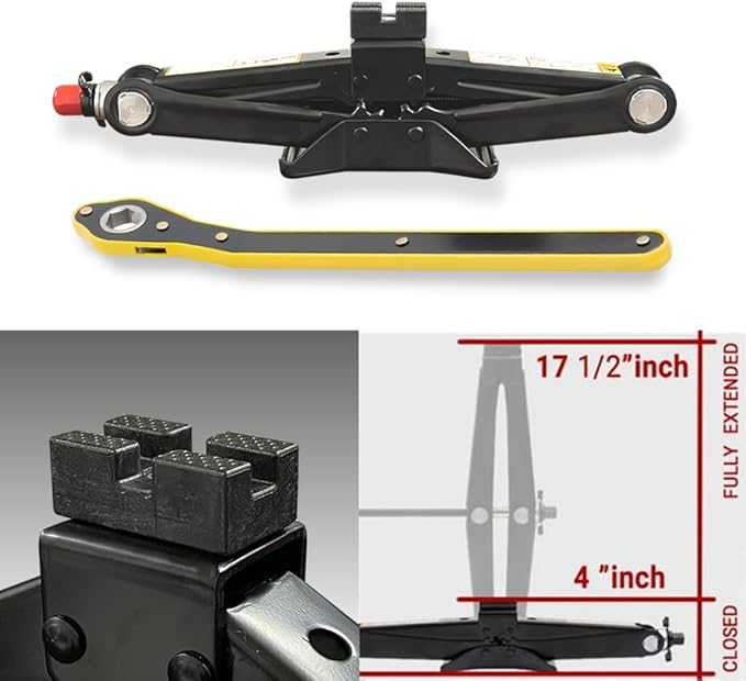 Modern Spare Tire Changing Ultra Kit for BMW i4 – Proprietary Scissor Jack Design with BMW-Specific Jack Head & High-Leverage Cross-Wrench System for Easy Storage