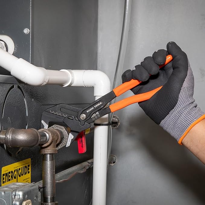 Klein Tools D53102KIT Adjustable Pliers Wrench Set, Compact High-Leverage Parallel Smooth Jaw Pliers, 7-Inch and 10-Inch, 2-Piece