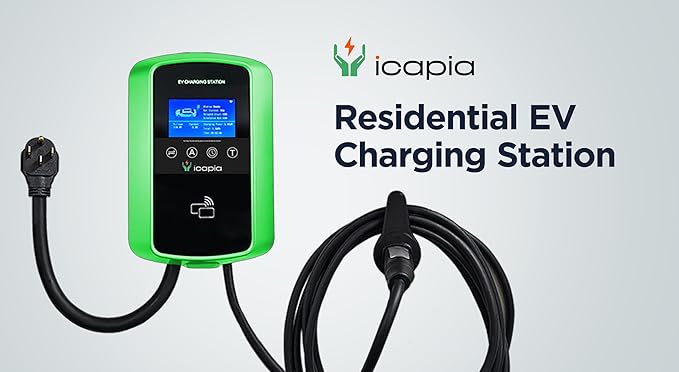 Level 2 EV Charger 48A 11.5kW (40A 9.6 kW Plug-in) - NEMA 14-50 UL Certified Plug with 25’ SAE J1772 Hardwire Cable - 240V Electric Vehicle Charging Station with WiFi Enabled APP & RFID Screen