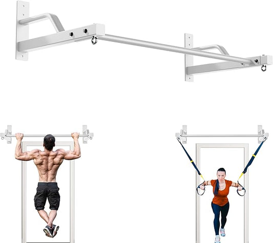 2025 Upgrade Pull Up Bar Wall Mounted - 600 lbs Heavy Duty Strength Training Pull-Up Bars, Ideal Rogue Pull Up Bar for Home and Commercial Gym, Easy Installation Chin Up Bar, Versatile Garage Pullup Bar