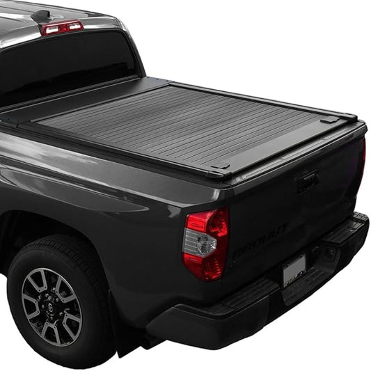 Syneticusa Stealth Black Retractable Hard Tonneau Cover T-Slot Rails Fits 2007-2025 Silverado/Sierra 1500 5'8" (69.9”) Truck Bed Premium Edition Waterproof Accessories
