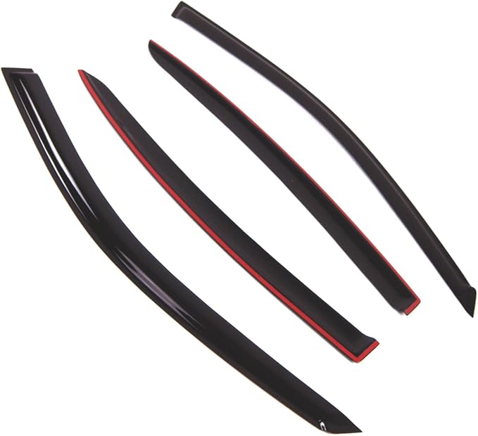 TuningPros Outside Mount Window Vent Visors Rain Guards Compatible with Lexus GS300 GS400 1998-2005 | Side Window Wind Deflectors Rain Shields | Smoke Tinted, 4 Pcs Set, DGWV-559