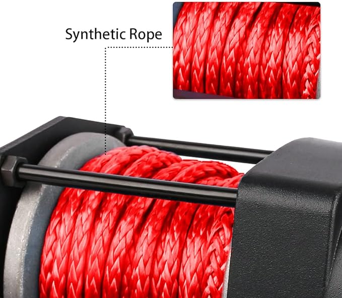 3000 lb 12V DC Electric Winch, Off Road Waterproof Winch for UTV ATV Boat with Both Wireless Handheld Remote and Corded Control Recovery Winch Synthetic Rope