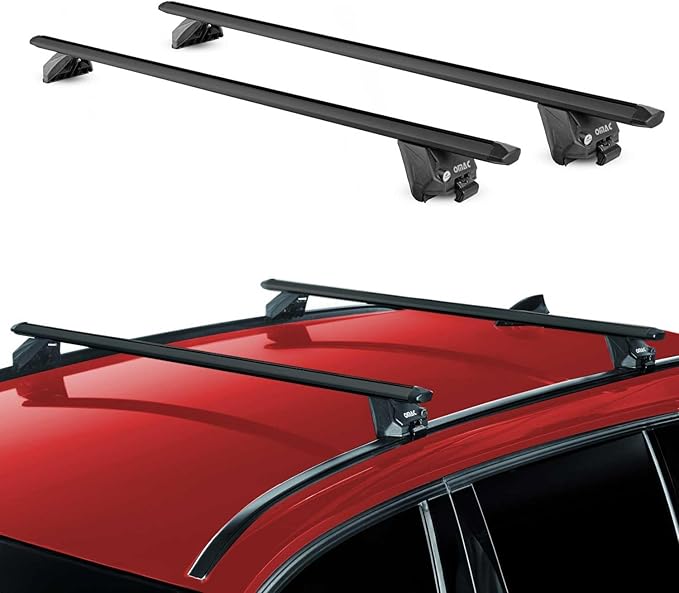 OMAC Roof Rack Cross Bars for Ford Escape 2020-2025 Heavy Duty-Lockable 220Lbs Aluminium Black 2Pcs fits Cargo Carriers Kayak Canoe Bike Snowboard
