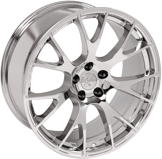 OE Wheels DG69 22 Inch Rims and Tires Fit Ram Hellcat Style 5x139.7 22x10 Chrome - TerraMax RT 33x12.50/22 (Set of 4)