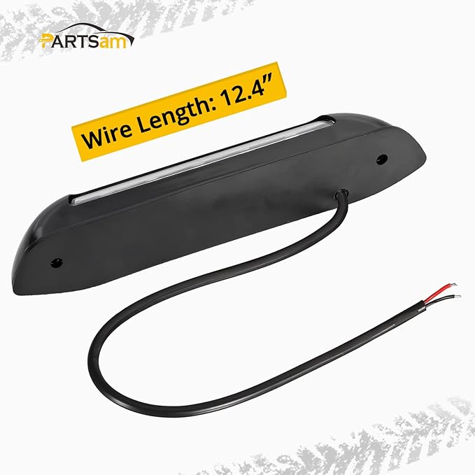 Partsam 2Pcs 8” RV Porch Lights 12V IP67 Waterproof Utility Strip Lights Bar Surface Mount for Motorhome Caravan Camper Boat Marine Black Housing