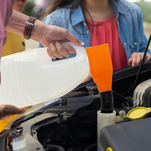 Funnels for Automotive Use Set of 10, Plastic Oil Funnel Set for Gasoline and Coolant, Fuel Funnel with Flexible Hose for Car, Large Funnels for Gas Transfer