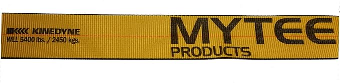 Mytee Products Kinedyne Winch Straps 4" x 30' Gold Heavy Duty Tie Down w/Flat Hooks WLL# 5400 lbs | 4 Inch Cargo Control for Flatbed Truck Utility Trailer (4 Pack)