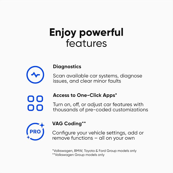 OBDeleven 3 OBD2 Diagnostic Tool Scanner for Audi Seat Cupra Skoda Volkswagen BMW Mini Toyota Ford (OBDeleven 3 PRO)