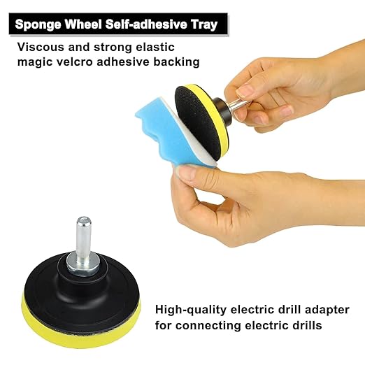 Car Polishing Buffing Kit 3Inch Drill Buffing Pad Buffing Pads, Wool Pads, Drill Attachments, Polishing & Buffing Wheels. for Headlights & Car Body. 11 Pcs Car Foam Car Wax & Buffer Kits