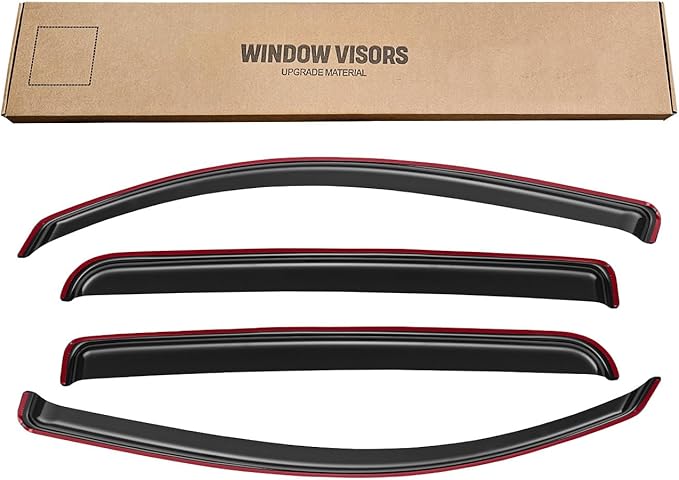 in-Channel Window Rain Guards for 2016-2023 Toyota Tacoma Double Cab/Crew Cab, Window Visor Guard Vent Wind Shade Deflector Rain Shield Protector Sun Visor,Outside-Mount, 4 Pieces, 4 Full-Size Door