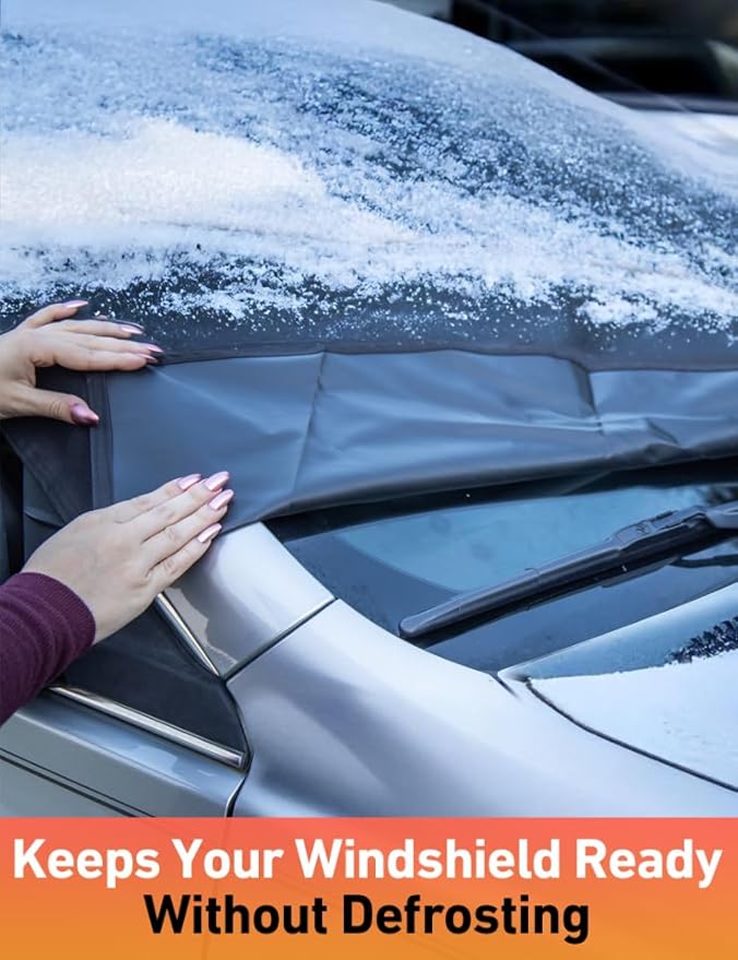 EcoNour Car Snow Cover Compatible for Chevrolet Trax | Windshield Cover for Ice and Snow with S-Hook Straps | Heavy-Duty 600D Oxford Winter Car Cover, Waterproof & Anti-Slip