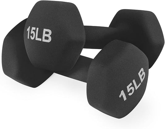 MADOG Dumbbell Set, Anti-Slip Neoprene Coated Hexagon Hand Weights for Home Gym Equipment Workouts Strength Training