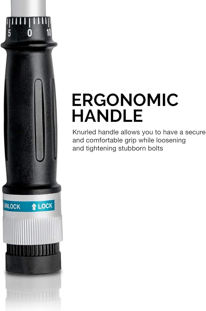 Neiko PRO 03710B 3/4-Inch-Drive Adjustable SAE Torque Wrench with Torque Click Settings of 100–700 Foot-Pound, Made with CrV Steel, 48-Inch Length