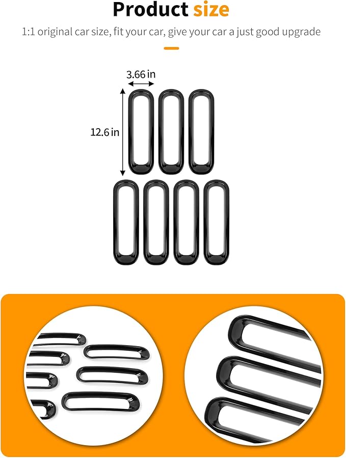 JK Grill Inserts Front Grille Mesh no Mesh Cover Guard for Jeep Wrangler JK 2007-2017 Clip-on Grille Accessories