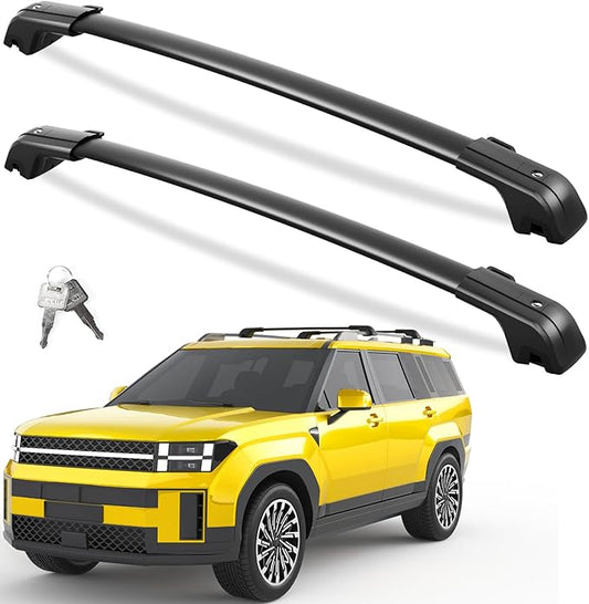 FengYu330lb Lockable Roof Rack Cross Bars Compatible with 2024 2025 2026 Hyundai Santa Fe & Santa Fe Hybrid (Not for SE), Heavy Duty Aluminum Roof Rails Crossbars Cargo Bars Rooftop Black Luggage.