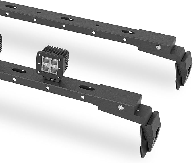 400 LBS Roof Rack Cross Bars with 4 Pcs LED Lights Bar Compatible for 2007-2025 Jeep Wrangler JK JKU JL JLU Unlimited & Gladiator JT Hardtop, Roof Rail Crossbars Cargo Carrier Rooftop Luggage